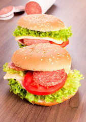 Sandwich with salami