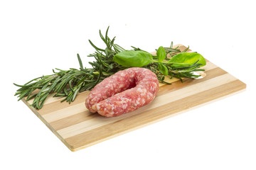 Salami with rosemary, basil