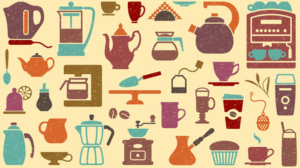 Background of tea and coffee