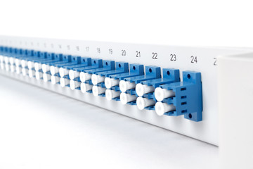 Fiber optic distribution frame with SC adapters