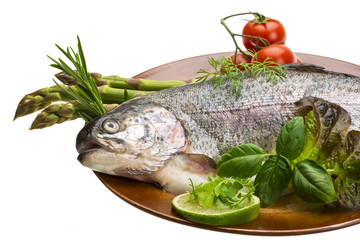 Fresh raw rainbow trout