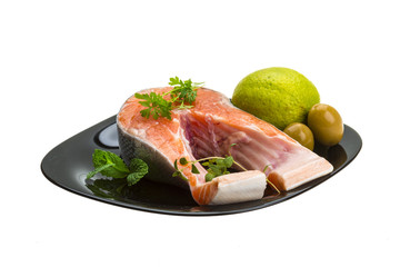 Raw Salmon steak