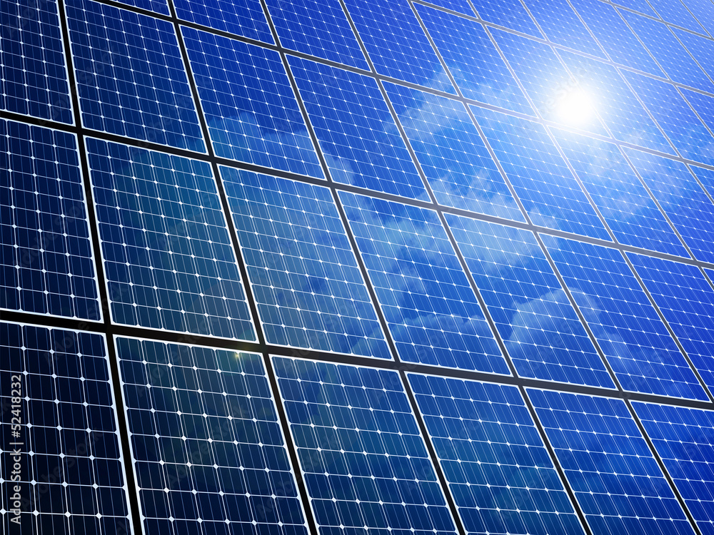 Wall mural solar panel array