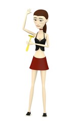 3d render of cartoon character with blade