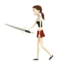 3d render of cartoon character with dagger