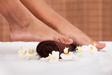 Obraz na płótnie Canvas Close-up Of Foot Getting Spa Treatment