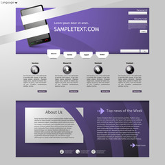 Website template with Smart-phone illustration