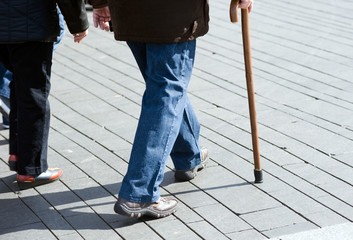 Man with walking stick