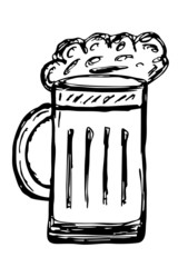 Bierglas mit Schaum, Silhouette