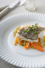 Baked cod with vegetables
