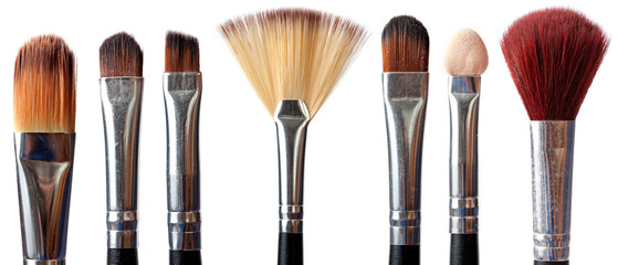 make-up brushes on white