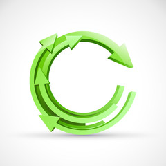 Vector 3D Green Arrows Background © puckillustrations