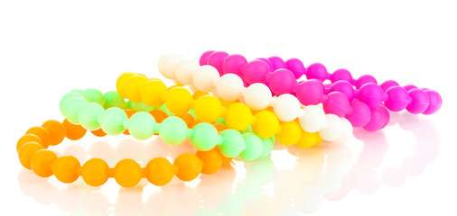 Colorful fashion bracelets isolated on white