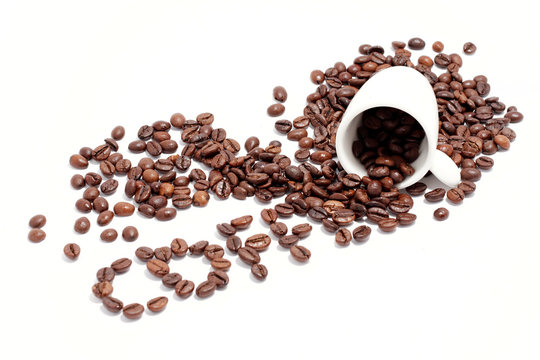 the word coffee on white background