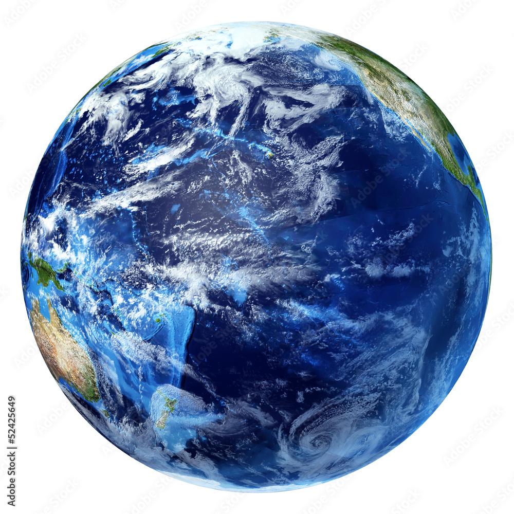 Canvas Prints planet earth with some clouds. pacific ocean view.