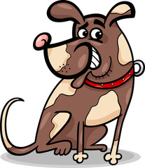 funny sitting dog cartoon illustration