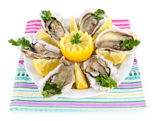 Oysters isolated on white