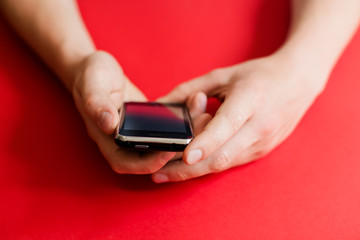 man uses a mobile phone