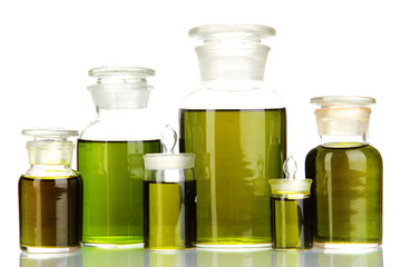 Medicine bottles isolated on white