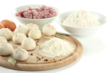 Raw Georgian khinkali