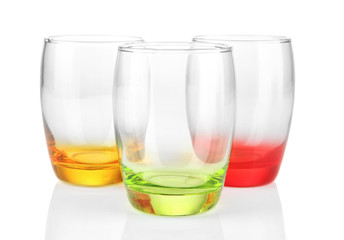 Empty glasses isolated on white