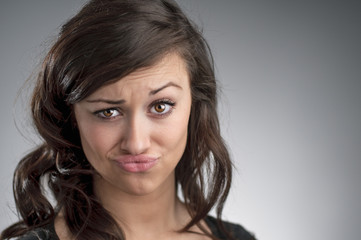 Naklejka premium Beautiful Young Caucasian Woman Smirking Portrait