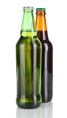 Bottles of beer isolated on white
