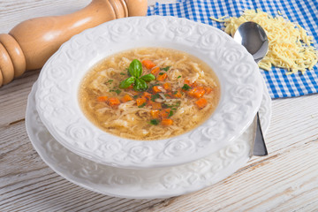 vegetables noodle soup