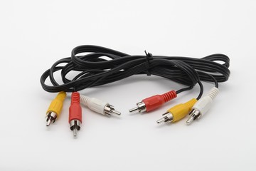 Cable with connectors tulip isolated on white background © sergiy1975