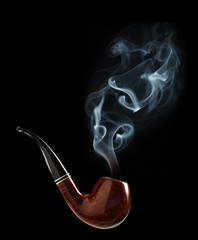 Tobacco pipe with smoke