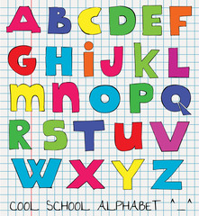 Colorful funny kids alphabet