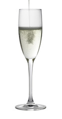 champagne glass while filling