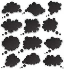 Tapeten Set of paper black clouds. © Vjom