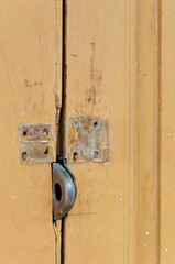 Rusty old door lock vertical