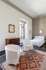 beautiful hotel room in old historic building, suite