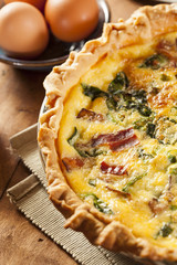 Homemade Spinach and Bacon Egg Quiche