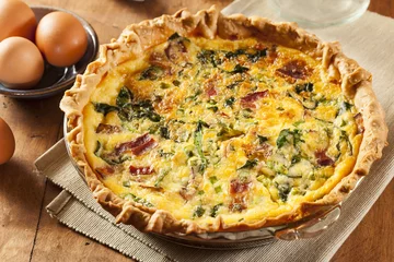 Foto op Canvas Homemade Spinach and Bacon Egg Quiche © Brent Hofacker