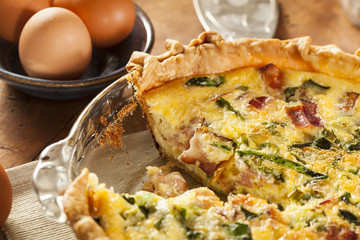 Homemade Spinach and Bacon Egg Quiche