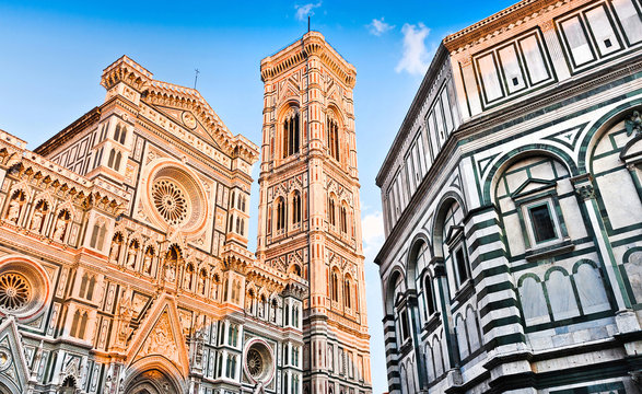 Fototapeta Florence Cathedral with Baptistery in Florence, Tuscany, Italy