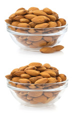 nuts almond on white background
