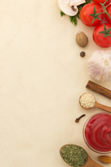 food ingredients and paper