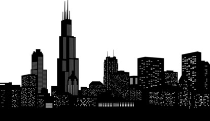 Fototapeta premium Chicago Skyline wektor