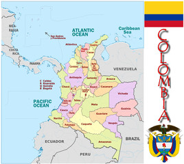 Colombia America emblem map symbol administrative divisions