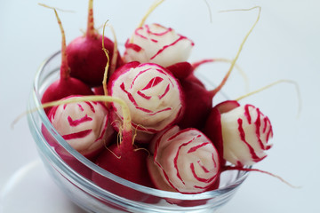 Flower made from a radish
