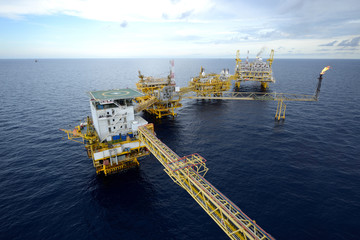 The  large offshore oil rig