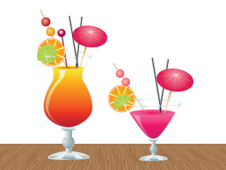 Cocktail on wood table