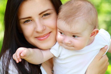 young mother with baby