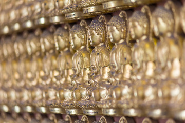 Million of golden Buddha statue in chinese temple Nonthaburi,Tha