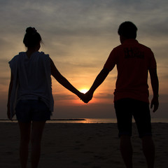 silhouette in sunset