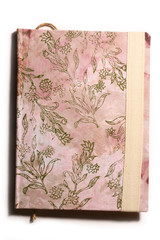 Silk batik book with abstract flowers